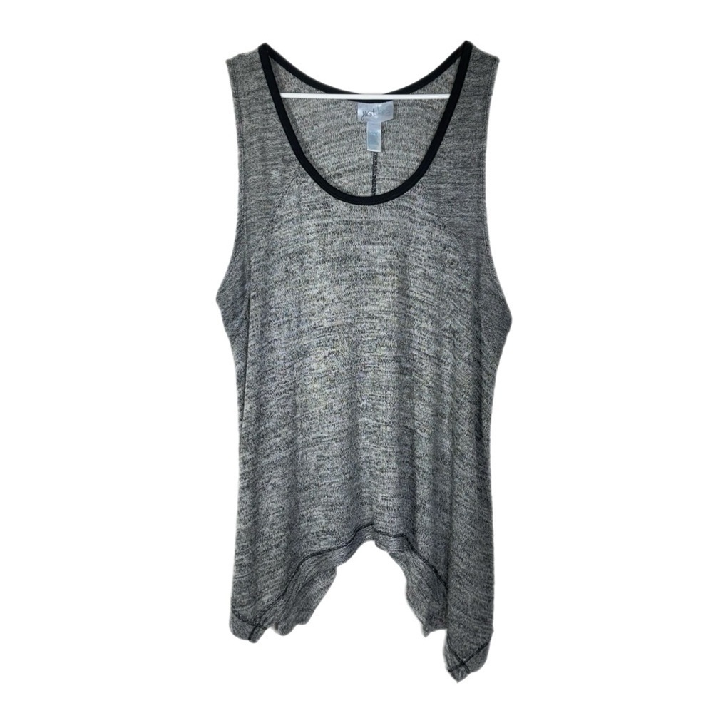 Just Be Lightweight Asymmetrical Heather Gray Knit Tank